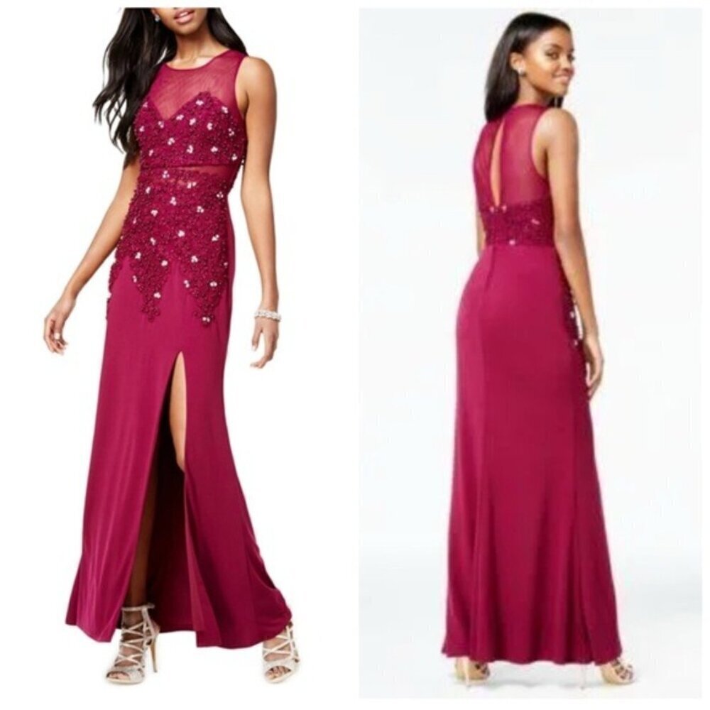 Say Yes To The Prom Womens Illusion Gown Dress Size Small
